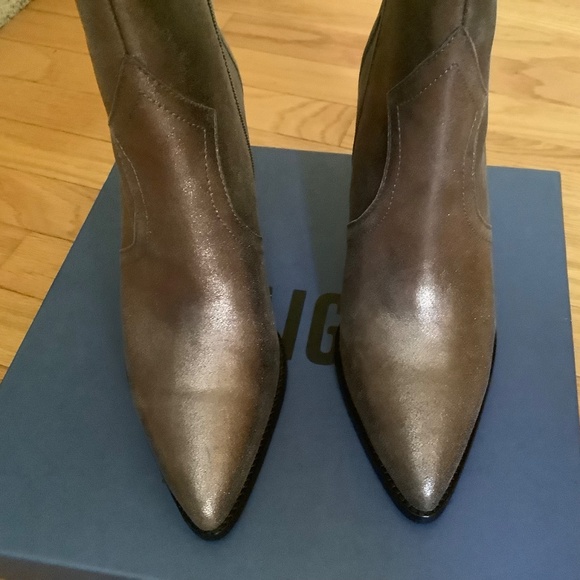 PAIGE Pilar Pointed Toe Heeled Bootie Gunmetal SZ 10 - Picture 5 of 16